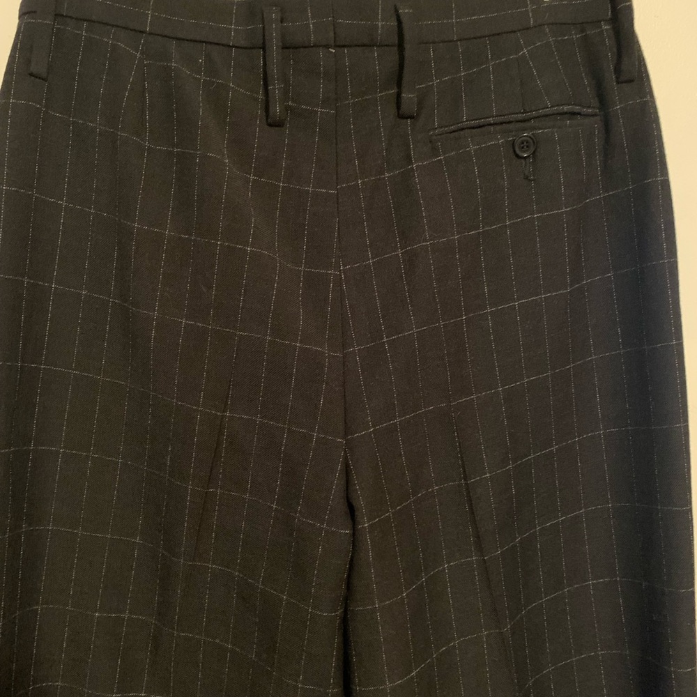 Men’s Dolce and Gabbana gray pants, windowpane wool & cotton, unworn, size 48